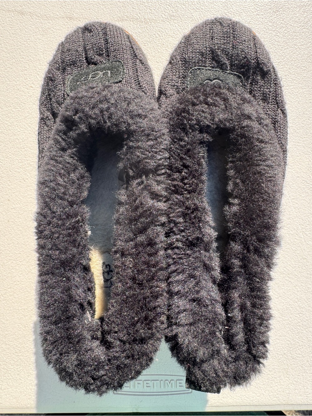 UGG Women's Charcoal Knit Shearling-Lined Slippers